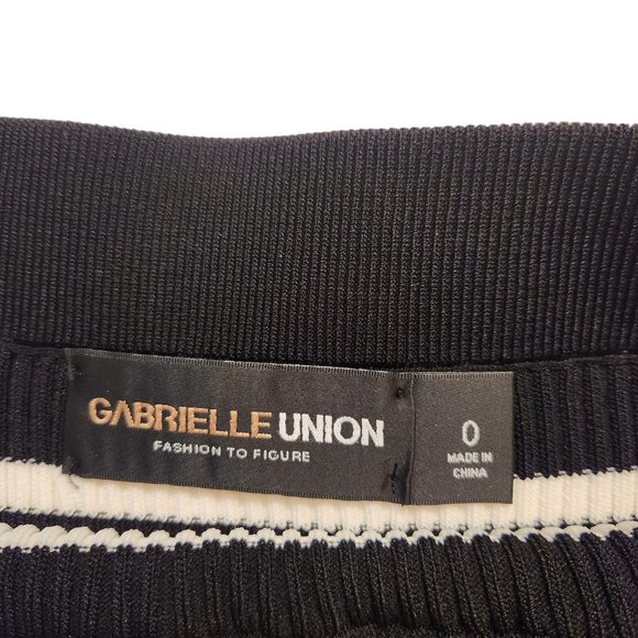 NWT Gabrielle Union Striped Black & White Faux Wrap Skirt from Fashion To Figure - Picture 5 of 5